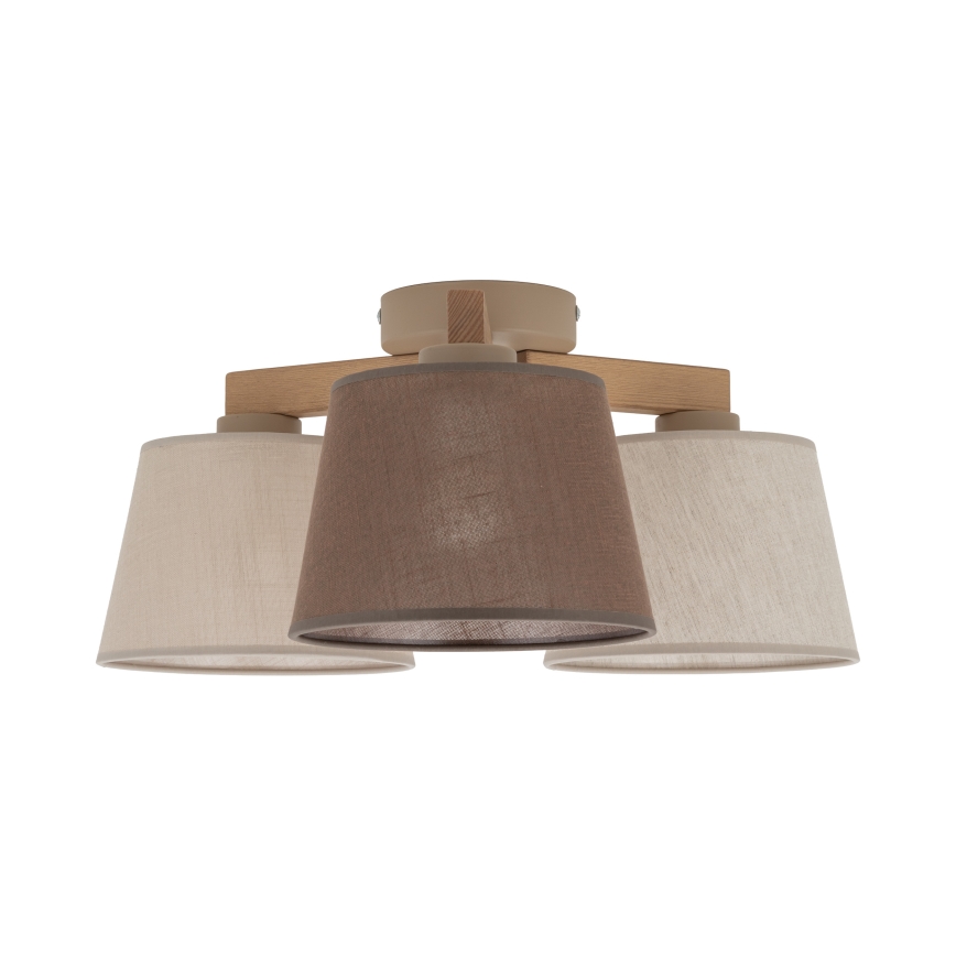 Brilagi - Lámpara de techo de montaje en superficie LATTE SABIA 3xE27/15W/230V, acabado pino/mix