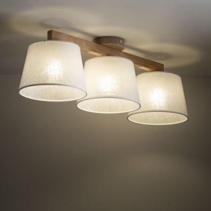 Brilagi - Lámpara de techo de montaje en superficie LATTE SABIA 3xE27/60W/230V pino/blanco