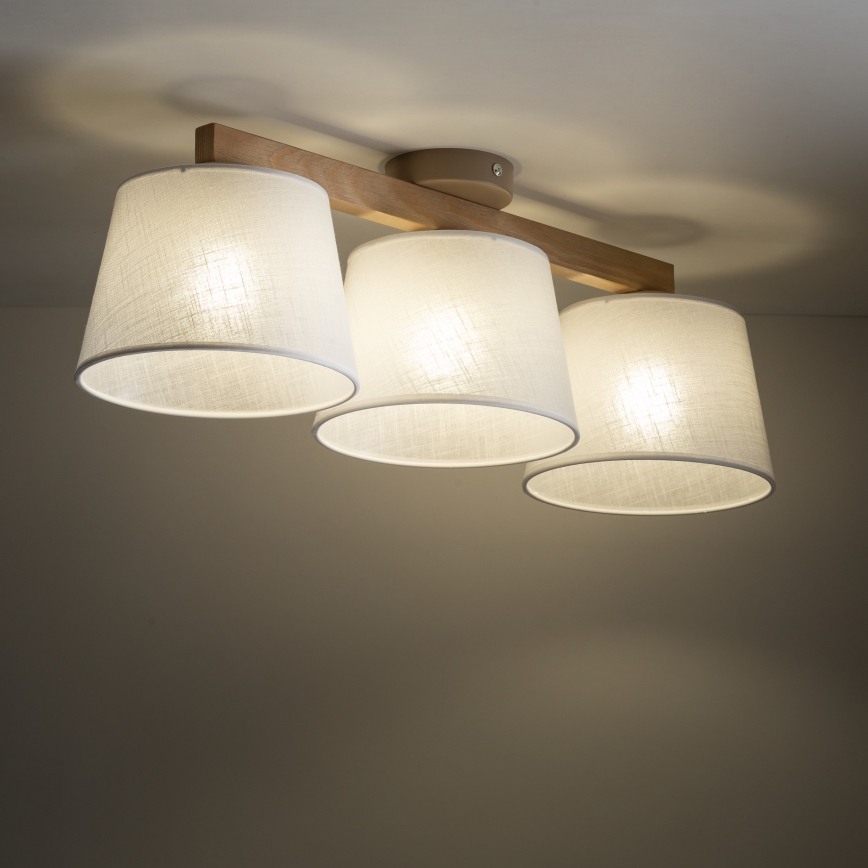 Brilagi - Lámpara de techo de montaje en superficie LATTE SABIA 3xE27/60W/230V pino/blanco