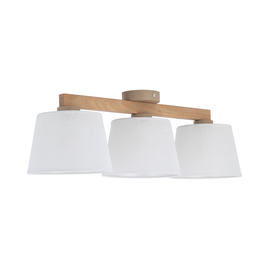 Brilagi - Lámpara de techo de montaje en superficie LATTE SABIA 3xE27/60W/230V pino/blanco
