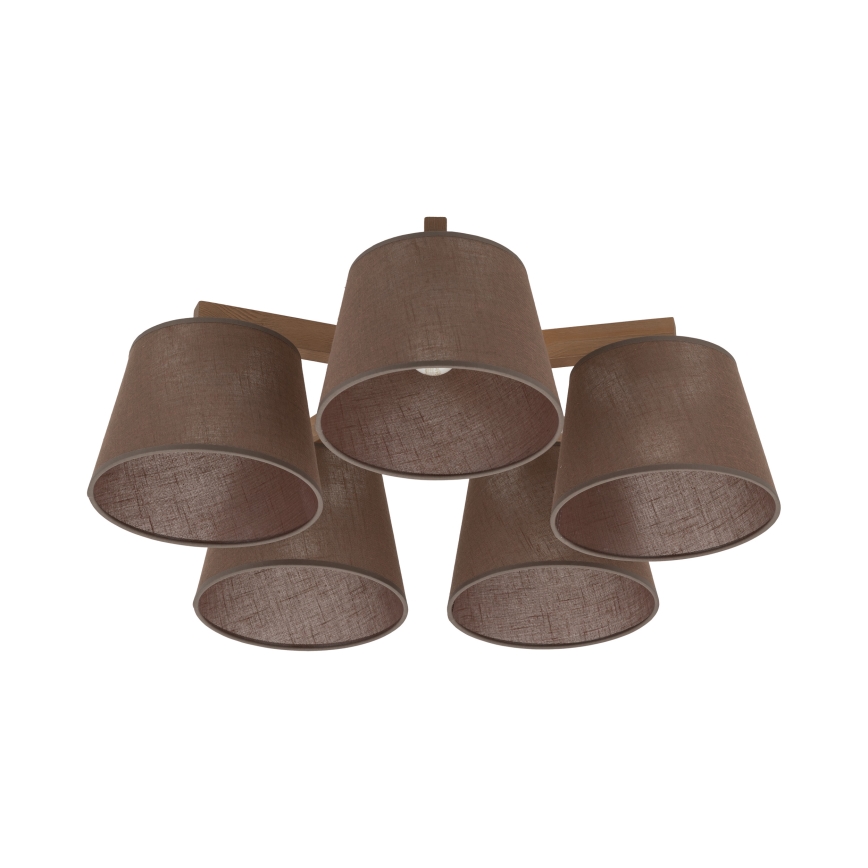 Brilagi - Lámpara de techo de montaje en superficie LATTE SABIA 5xE27/15W/230V pino/marrón