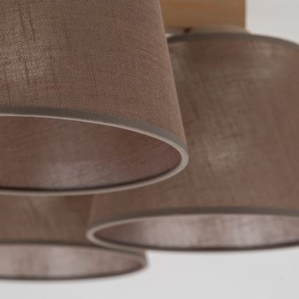 Brilagi - Lámpara de techo de montaje en superficie LATTE SABIA 5xE27/15W/230V pino/marrón