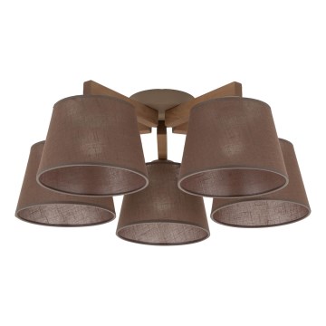 Brilagi - Lámpara de techo de montaje en superficie LATTE SABIA 5xE27/60W/230V pino/marrón