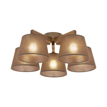Brilagi - Lámpara de techo de montaje en superficie LATTE SABIA 5xE27/60W/230V pino/marrón
