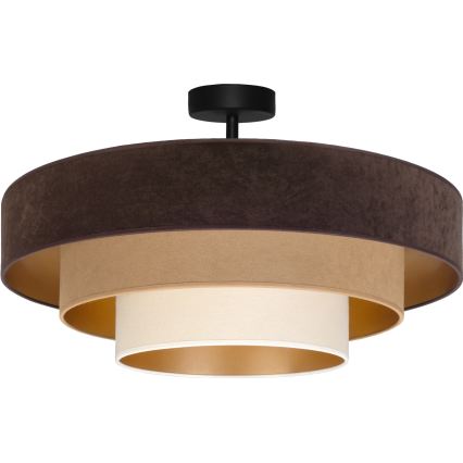 Brilagi - Lámpara de techo de montaje en superficie LUNETA 3xE27/60W/230V diámetro 80 cm marrón/beige/crema