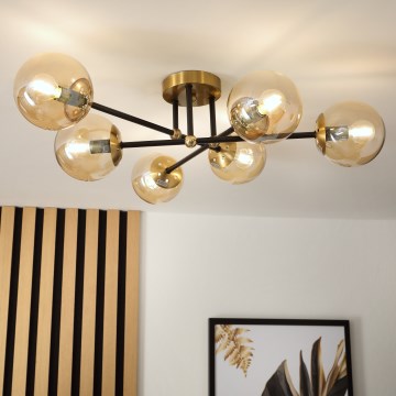 Brilagi - Lámpara de techo de montaje en superficie MALIVA 6xE14/15W/230V dorada