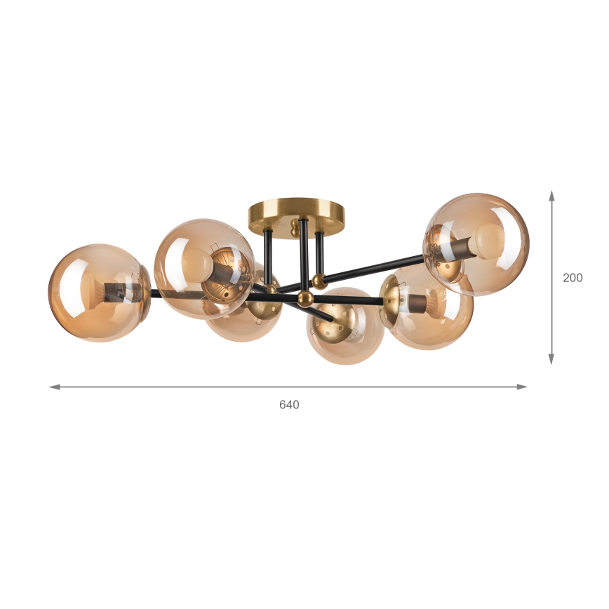 Brilagi - Lámpara de techo de montaje en superficie MALIVA 6xE14/15W/230V dorada