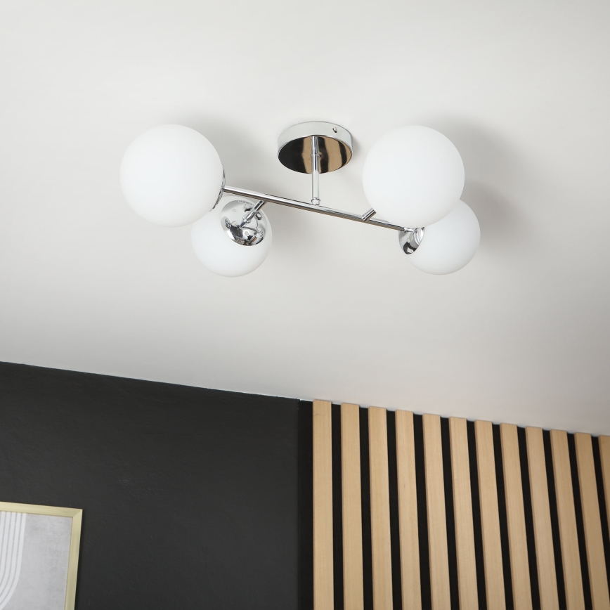 Brilagi - Lámpara de techo de montaje en superficie MALONY 4xE14/20W/230V cromo brillante
