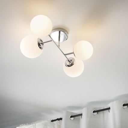 Brilagi - Lámpara de techo de montaje en superficie MALONY 4xE14/20W/230V cromo brillante