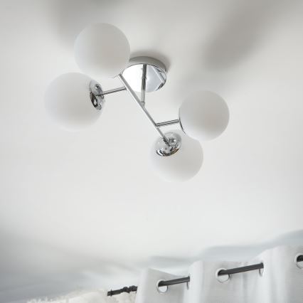 Brilagi - Lámpara de techo de montaje en superficie MALONY 4xE14/20W/230V cromo brillante