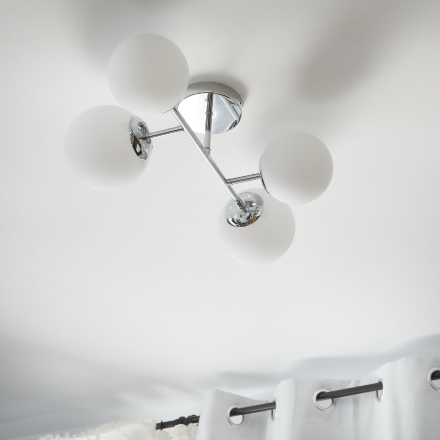 Brilagi - Lámpara de techo de montaje en superficie MALONY 4xE14/20W/230V cromo brillante