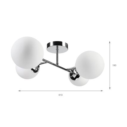 Brilagi - Lámpara de techo de montaje en superficie MALONY 4xE14/20W/230V cromo brillante