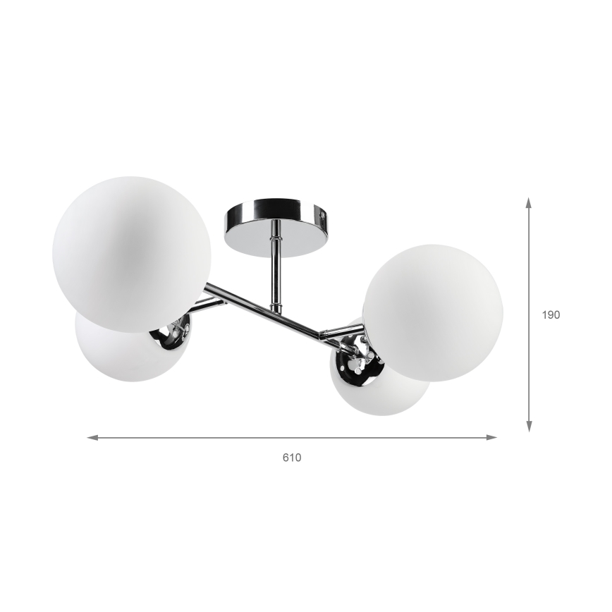 Brilagi - Lámpara de techo de montaje en superficie MALONY 4xE14/20W/230V cromo brillante