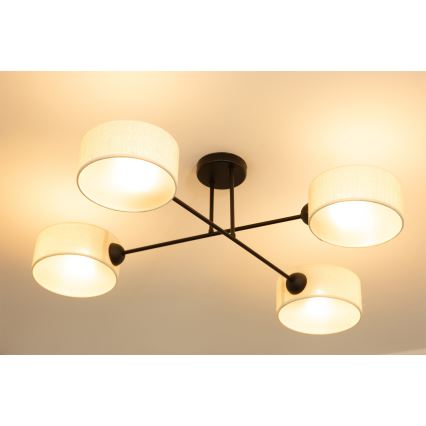 Brilagi - Lámpara de techo de montaje en superficie VIRGO 4xE14/40W/230V crema/negro