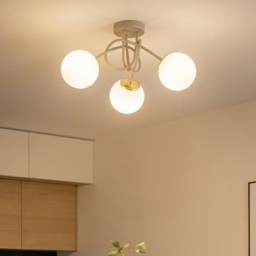 Brilagi - Lámpara de techo de montaje superficial 3xE27/60W/230V beige/dorado