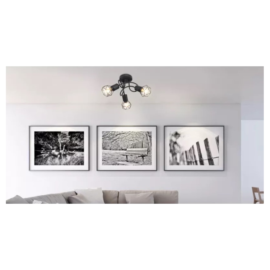 Brilagi - Lámpara de techo de superficie CAGE 3xE14/40W/230V