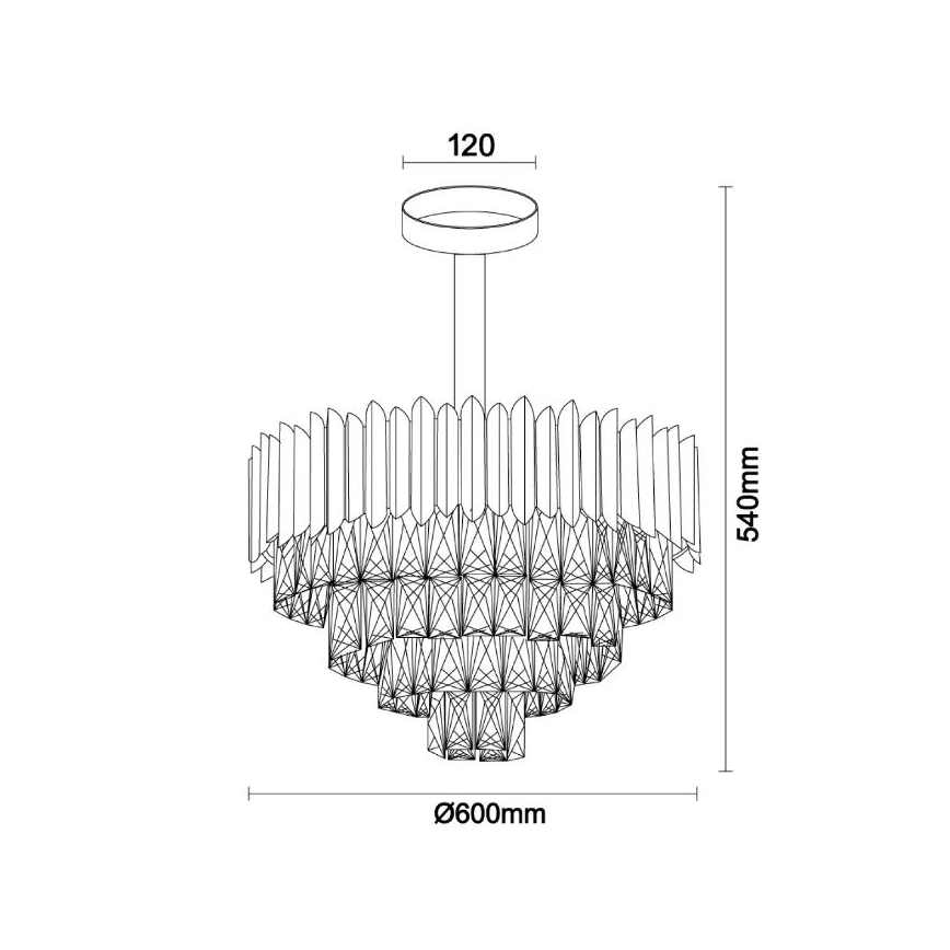 Brilagi - Lámpara de techo de superficie CARLOS 9xE14/40W/230V Ø 60 cm