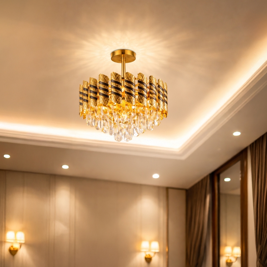 Brilagi - Lámpara de techo de superficie CRISTAL 5xE14/40W/230V diámetro 38 cm