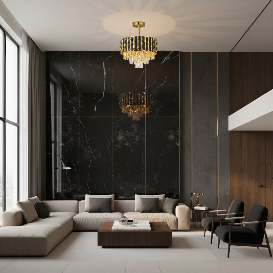 Brilagi - Lámpara de techo de superficie CRISTAL 5xE14/40W/230V diámetro 38 cm