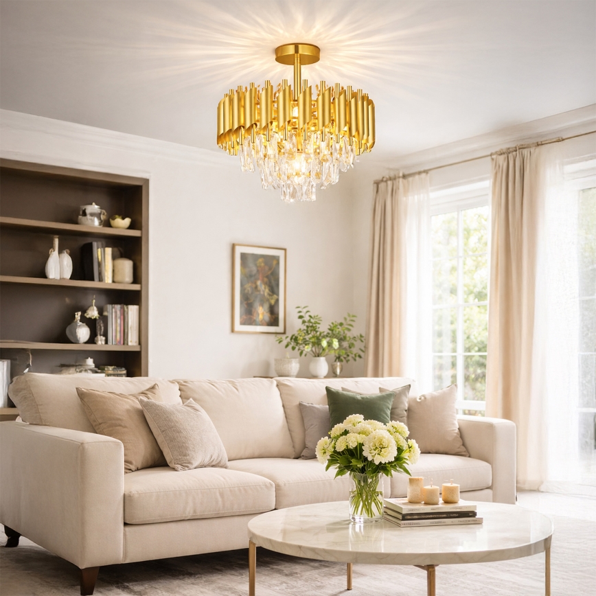 Brilagi - Lámpara de techo de superficie ECLIPSE 5xE14/10W/230V, Ø 38 cm, acabado dorado