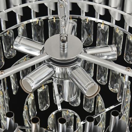 Brilagi - Lámpara de techo de superficie ECLIPSE 7xE14/10W/230V Ø 48 cm plateada