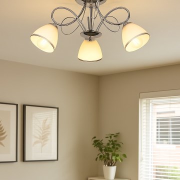 Brilagi - Lámpara de techo de superficie FRED 3xE27/60W/230V, diámetro 59 cm, cromo brillante