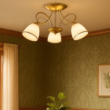 Brilagi - Lámpara de techo de superficie FRED 3xE27/60W/230V Ø 59 cm dorada