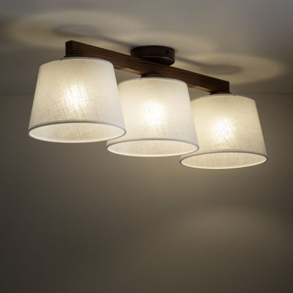 Brilagi - Lámpara de techo de superficie LATTE 3xE27/15W/230V pino/blanco