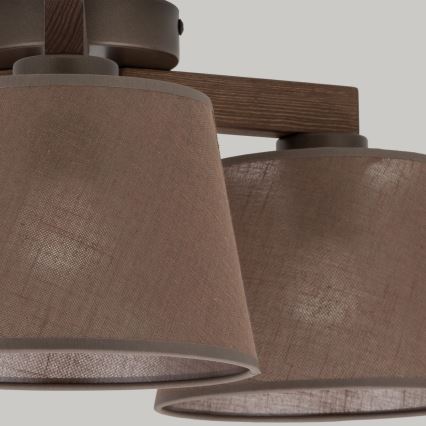 Brilagi - Lámpara de techo de superficie LATTE 3xE27/15W/230V pino/marrón