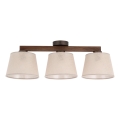 Brilagi - Lámpara de techo de superficie LATTE 3xE27/60W/230V pino/beige