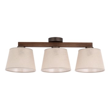 Brilagi - Lámpara de techo de superficie LATTE 3xE27/60W/230V pino/beige