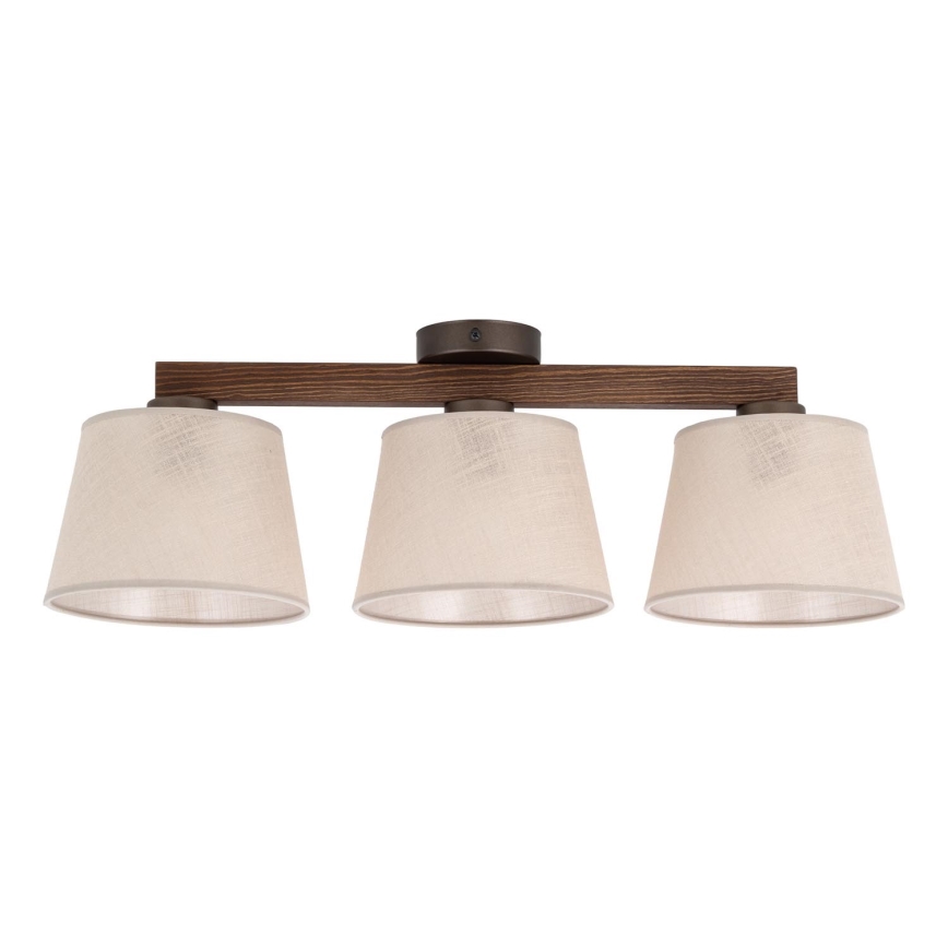 Brilagi - Lámpara de techo de superficie LATTE 3xE27/60W/230V pino/beige