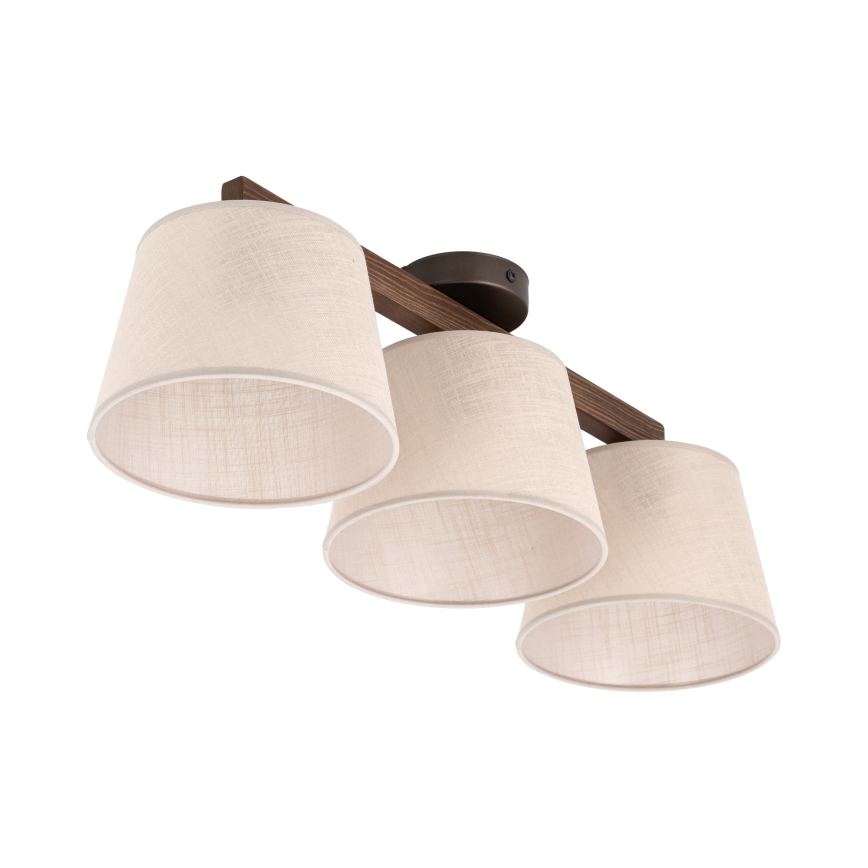 Brilagi - Lámpara de techo de superficie LATTE 3xE27/60W/230V pino/beige