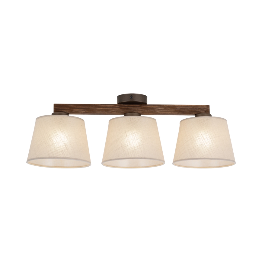 Brilagi - Lámpara de techo de superficie LATTE 3xE27/60W/230V pino/beige