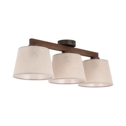 Brilagi - Lámpara de techo de superficie LATTE 3xE27/60W/230V pino/beige