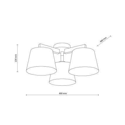 Brilagi - Lámpara de techo de superficie LATTE 3xE27/60W/230V pino/blanco