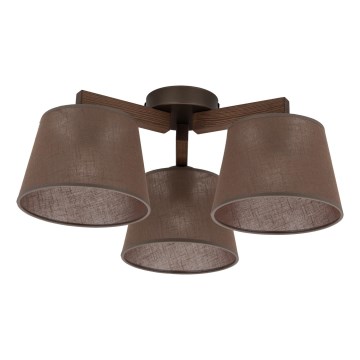 Brilagi - Lámpara de techo de superficie LATTE 3xE27/60W/230V pino/marrón
