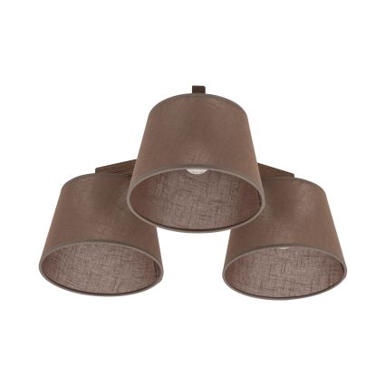 Brilagi - Lámpara de techo de superficie LATTE 3xE27/60W/230V pino/marrón