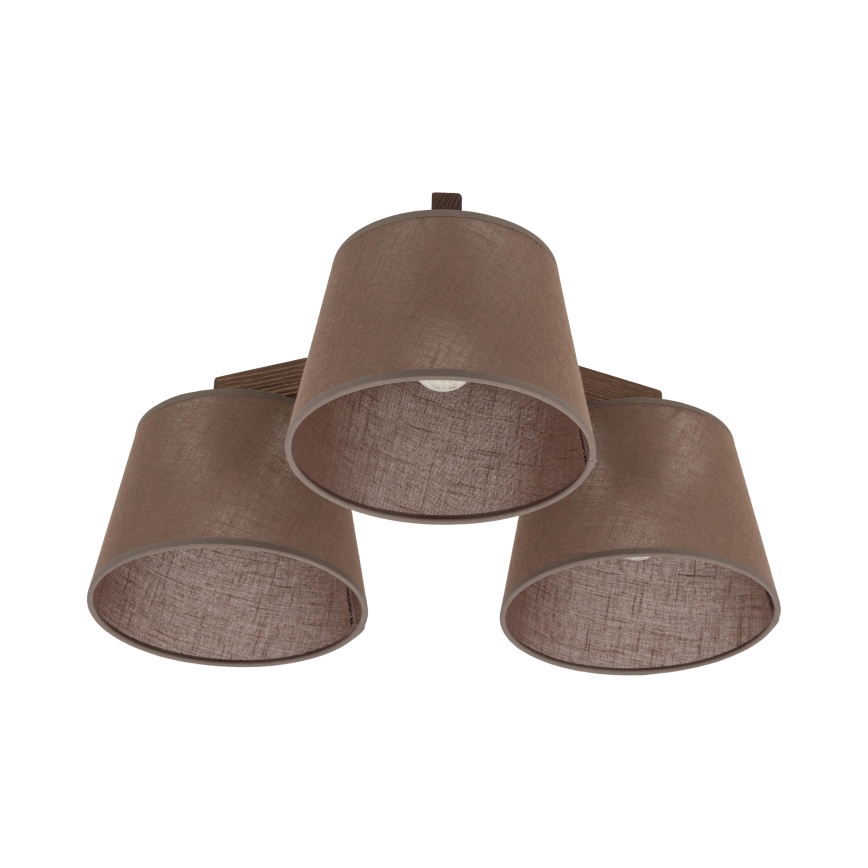 Brilagi - Lámpara de techo de superficie LATTE 3xE27/60W/230V pino/marrón