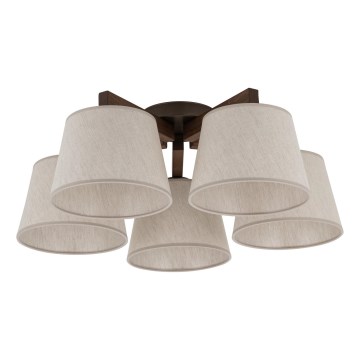 Brilagi - Lámpara de techo de superficie LATTE 5xE27/15W/230V pino/crema