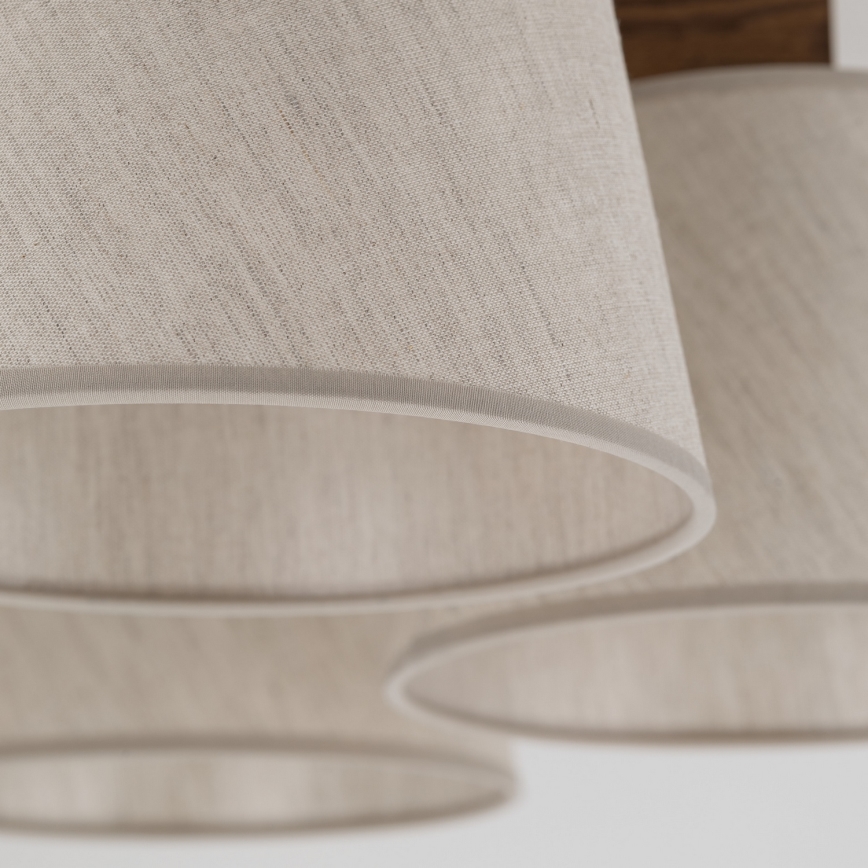 Brilagi - Lámpara de techo de superficie LATTE 5xE27/15W/230V pino/crema