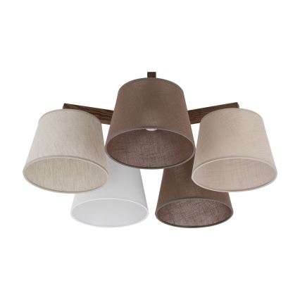 Brilagi - Lámpara de techo de superficie LATTE 5xE27/15W/230V pino/mix