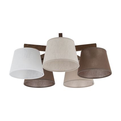 Brilagi - Lámpara de techo de superficie LATTE 5xE27/15W/230V pino/mix