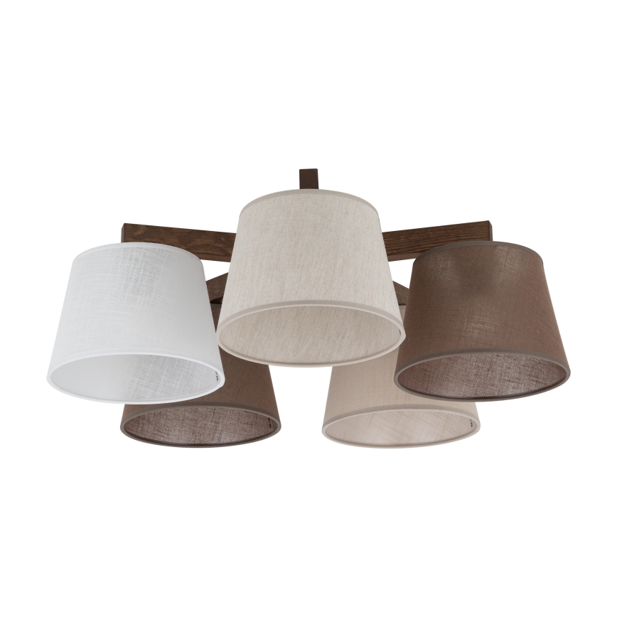 Brilagi - Lámpara de techo de superficie LATTE 5xE27/15W/230V pino/mix