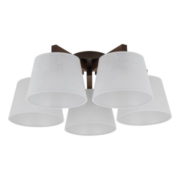 Brilagi - Lámpara de techo de superficie LATTE 5xE27/60W/230V pino/blanco
