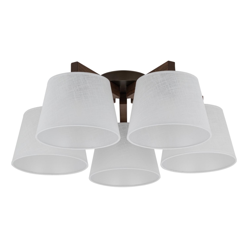 Brilagi - Lámpara de techo de superficie LATTE 5xE27/60W/230V pino/blanco