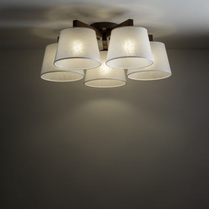 Brilagi - Lámpara de techo de superficie LATTE 5xE27/60W/230V pino/blanco