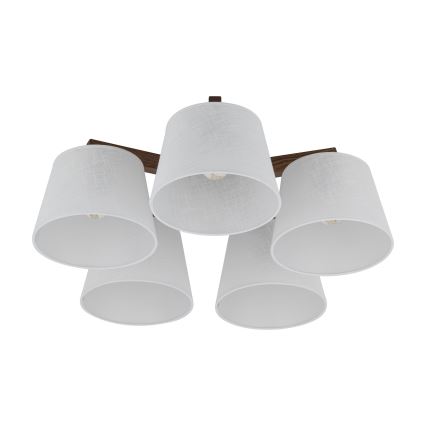 Brilagi - Lámpara de techo de superficie LATTE 5xE27/60W/230V pino/blanco