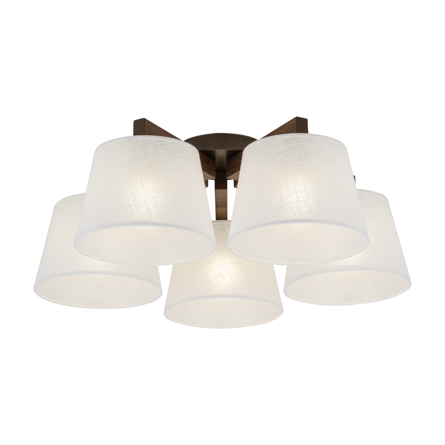 Brilagi - Lámpara de techo de superficie LATTE 5xE27/60W/230V pino/blanco