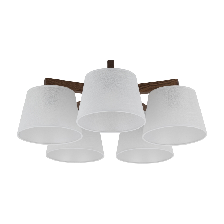 Brilagi - Lámpara de techo de superficie LATTE 5xE27/60W/230V pino/blanco